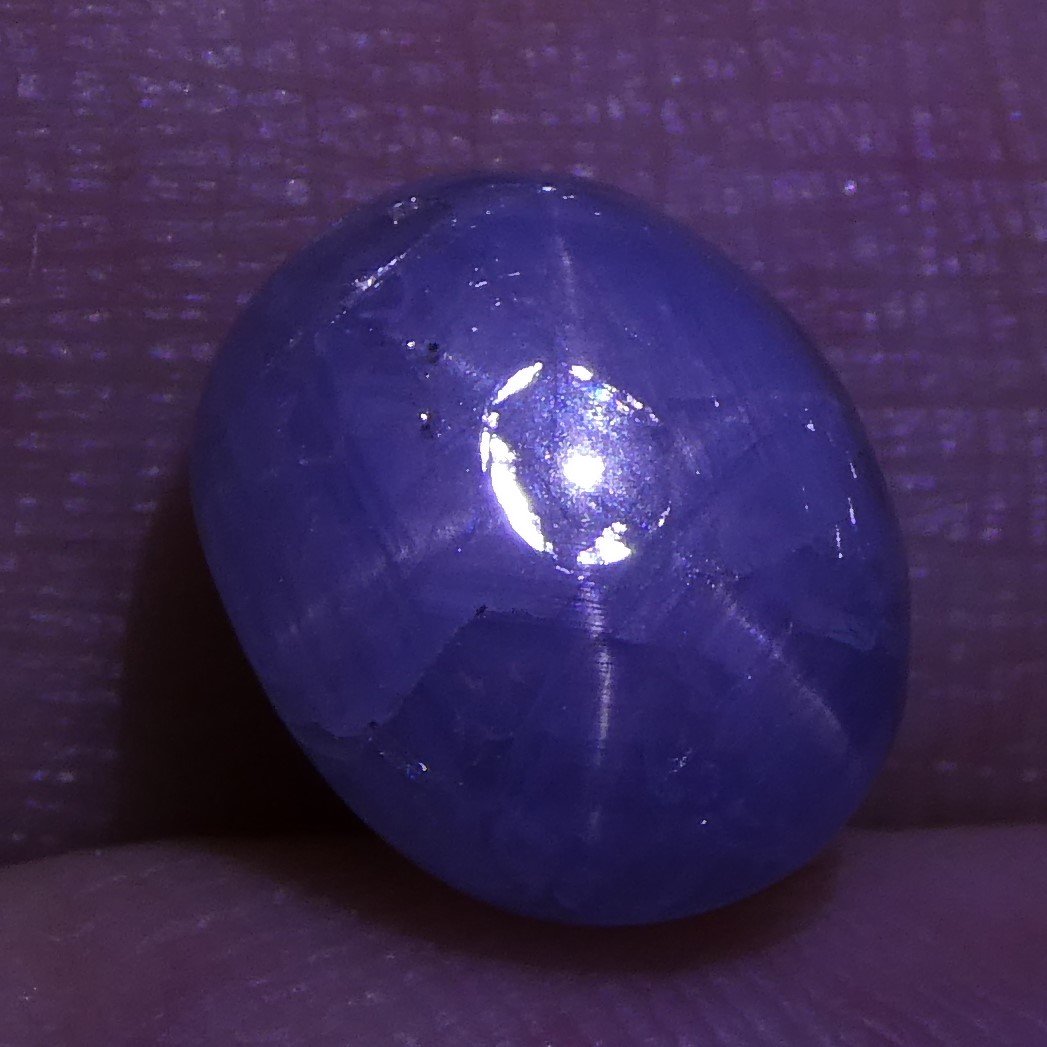 Rare 3.60 ct Blue Ceylon Star Sapphire, unheated oval cabochon with asterism, SkyJems premium gemstone collection