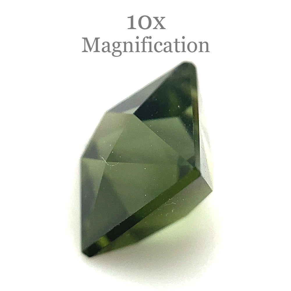 SkyJems 1.9ct Square Green Tourmaline from Brazil, vibrant yellowish-green gemstone in Modified Brilliant Cut