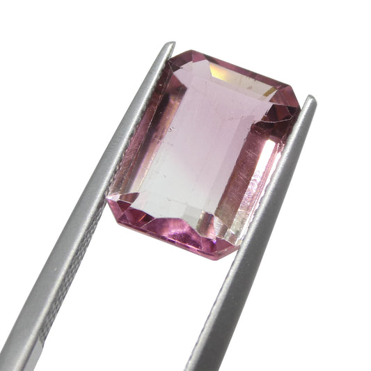 Bi-Colour Tourmaline 4.51 cts 12 x 8.64 x 4.82 Emerald Cut Pink & Green  $3610