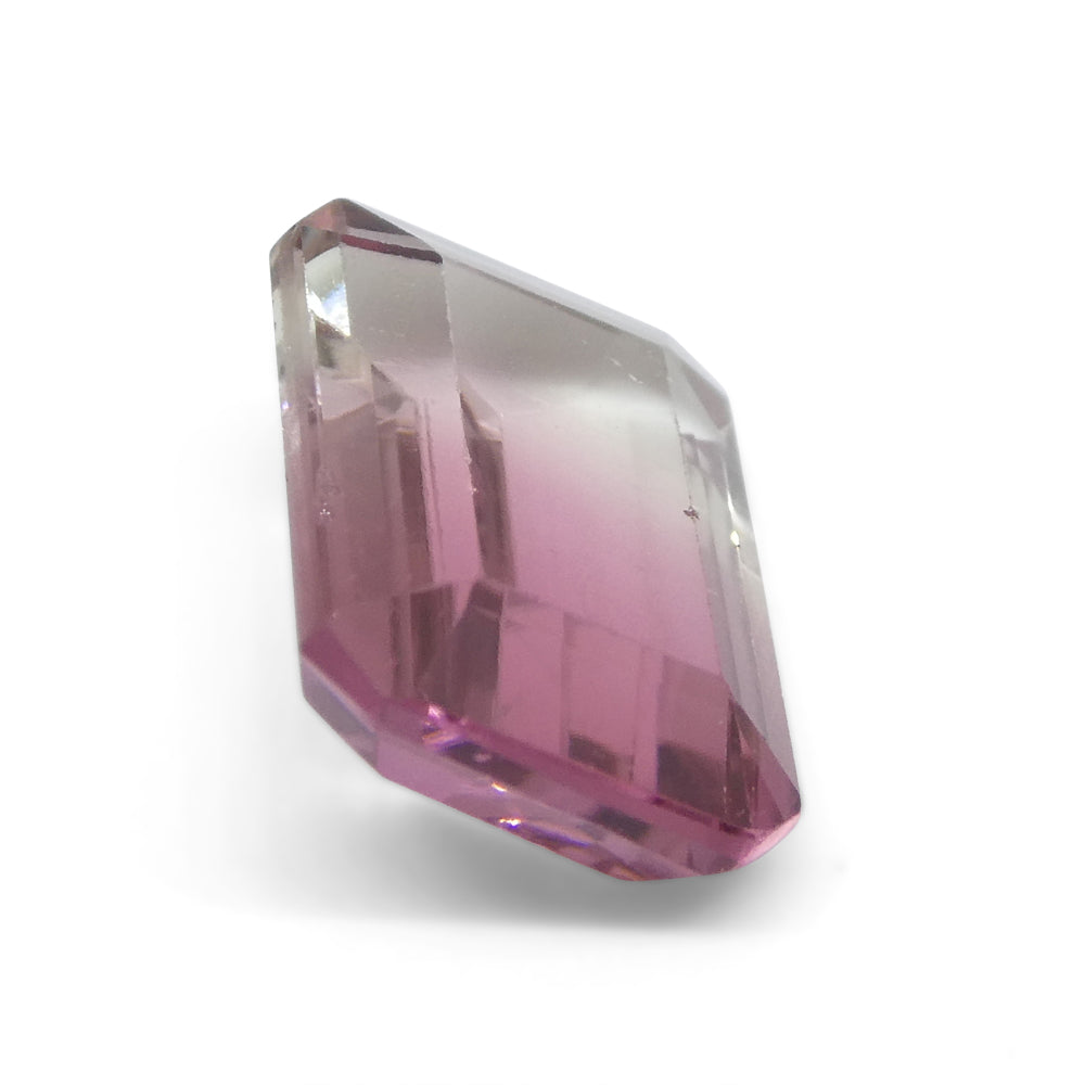 4.51ct Emerald Cut Pink and Green Bi-Colour Tourmaline from Brazil - Skyjems Wholesale Gemstones