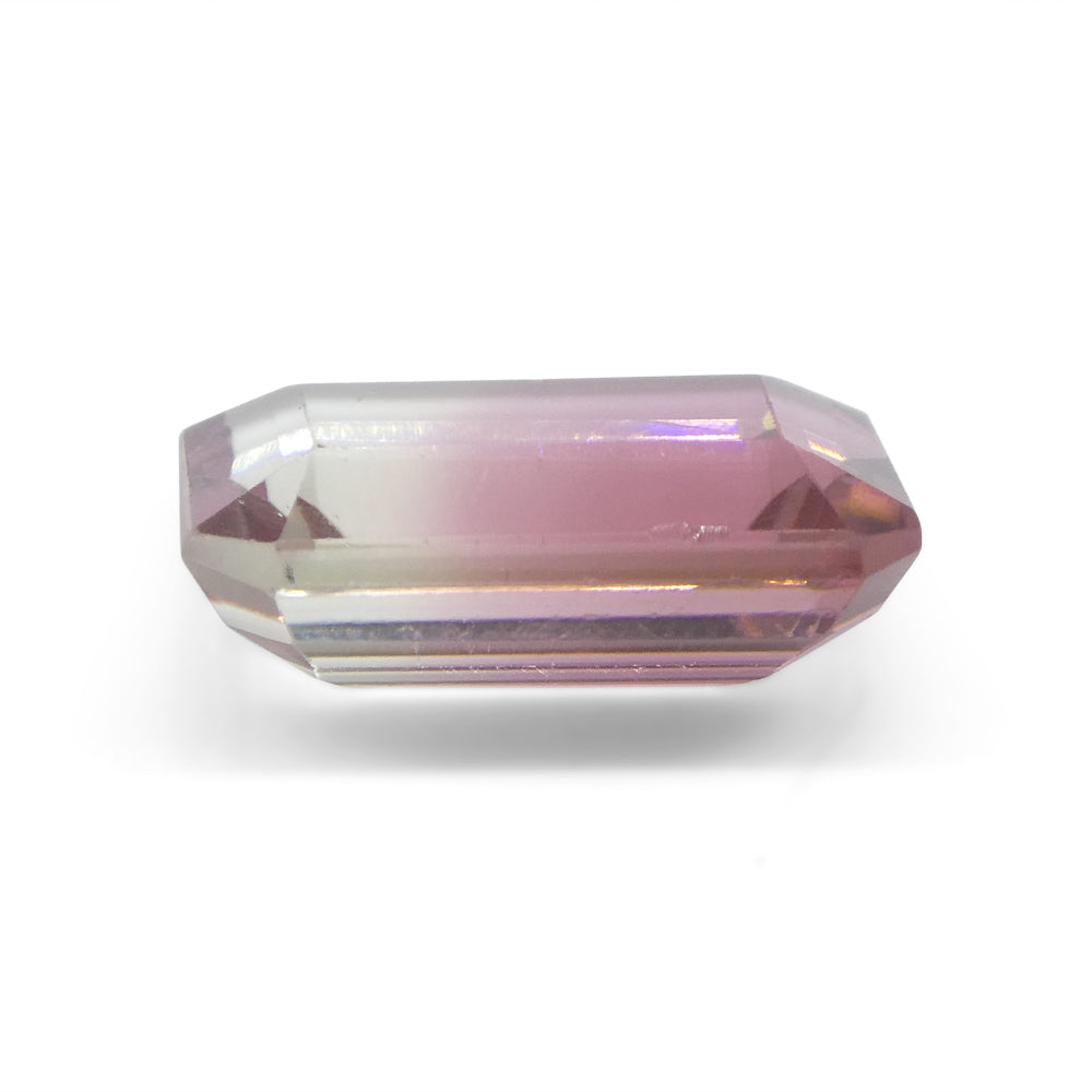 4.51ct Emerald Cut Pink and Green Bi-Colour Tourmaline from Brazil - Skyjems Wholesale Gemstones