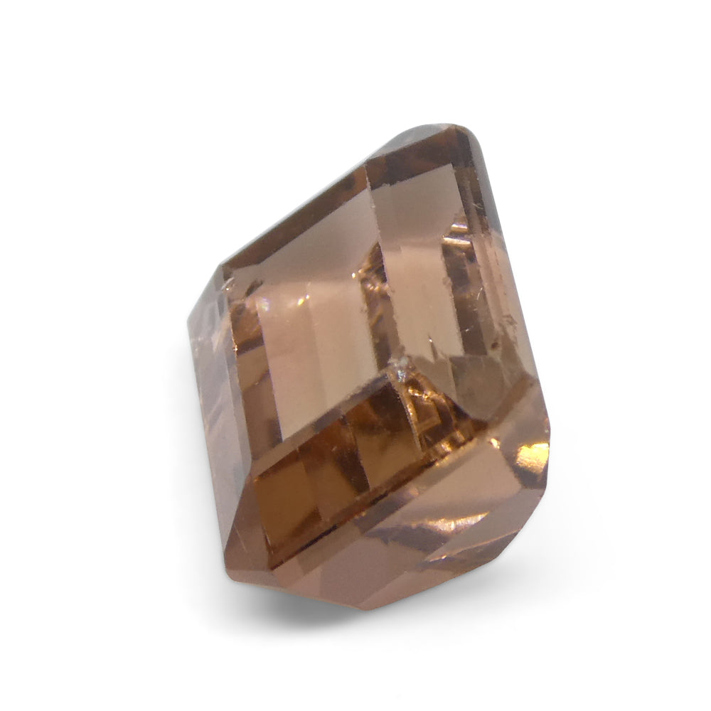 7.47ct Emerald Cut Orangy Pink & Green Bi-Colour Tourmaline from Brazil - Skyjems Wholesale Gemstones