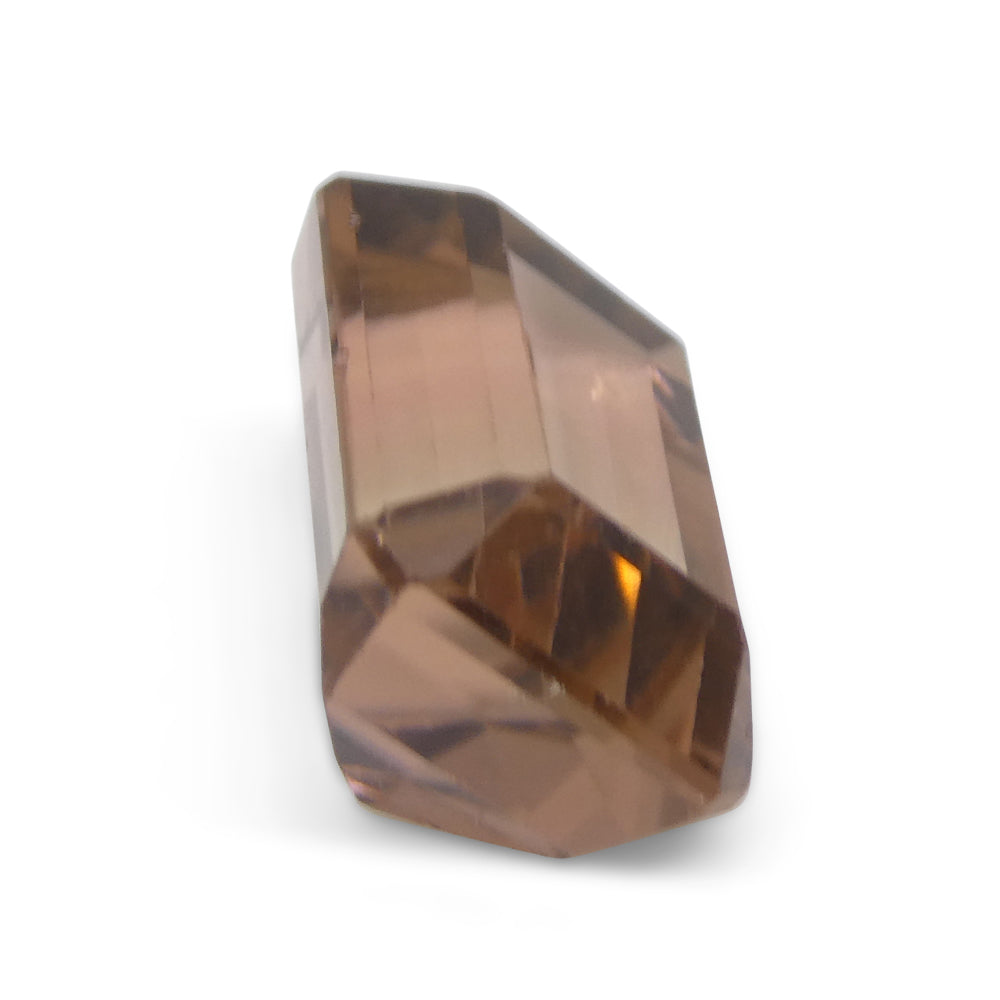 7.34ct Emerald Cut Orangy Pink & Green Bi-Colour Tourmaline from Brazil - Skyjems Wholesale Gemstones