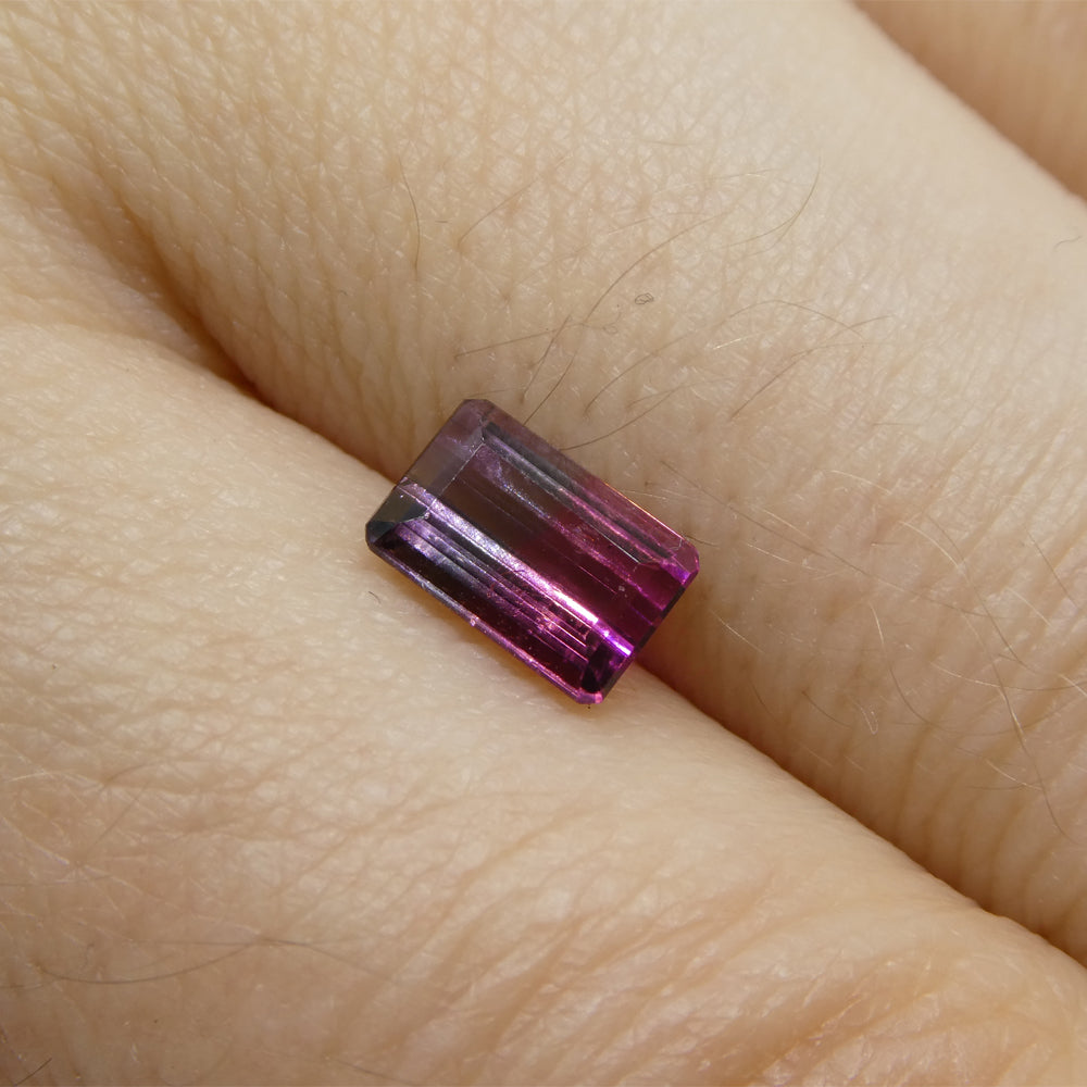 1.07ct Emerald Cut Pink & Purple Bi-Colour Tourmaline from Brazil - Skyjems Wholesale Gemstones