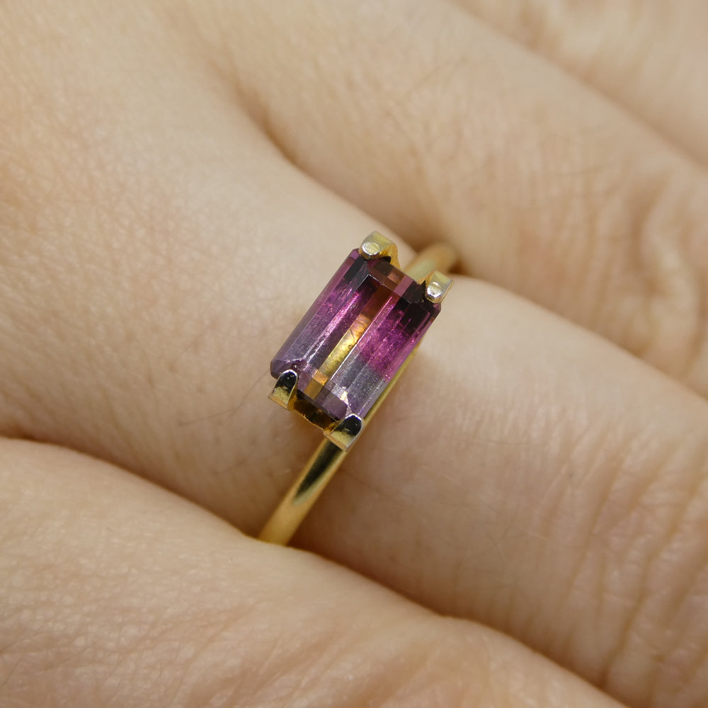 1.07ct Emerald Cut Pink & Purple Bi-Colour Tourmaline from Brazil - Skyjems Wholesale Gemstones