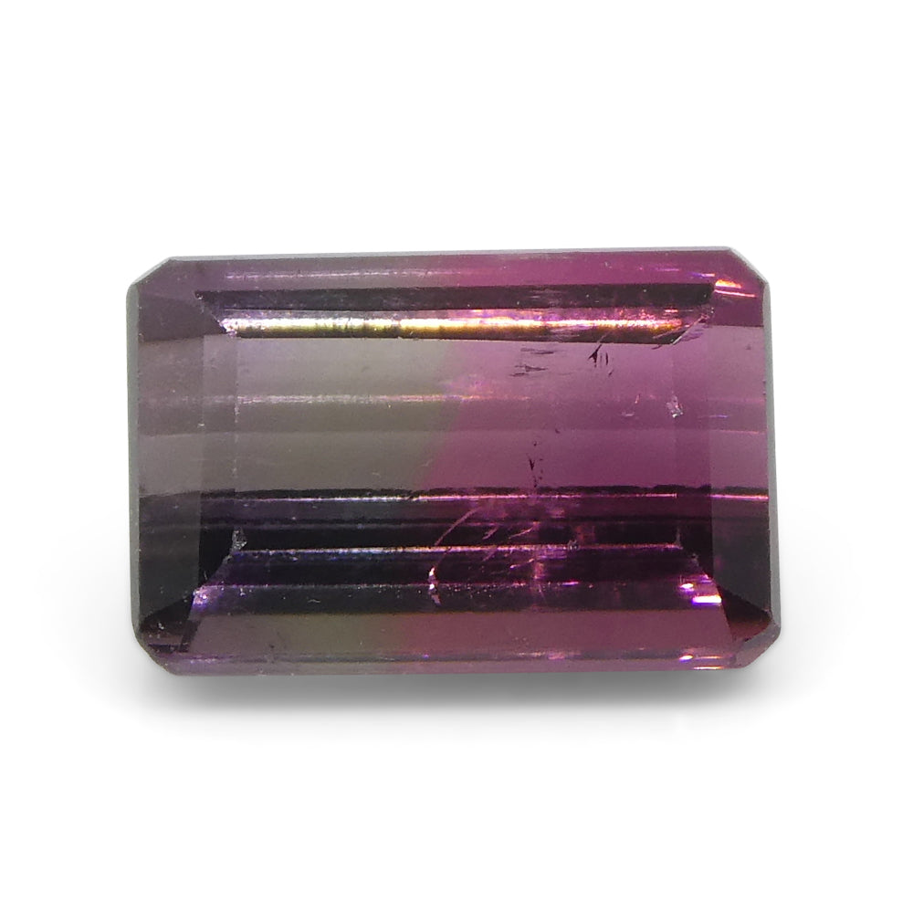 1.07ct Emerald Cut Pink & Purple Bi-Colour Tourmaline from Brazil - Skyjems Wholesale Gemstones