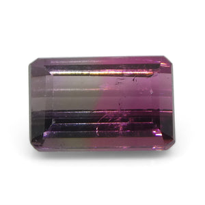 1.07ct Emerald Cut Pink & Purple Bi-Colour Tourmaline from Brazil - Skyjems Wholesale Gemstones