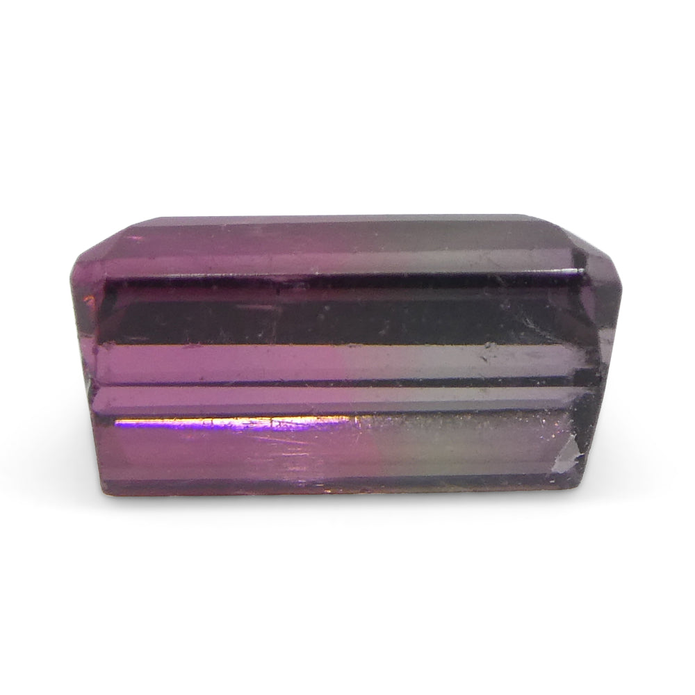 1.07ct Emerald Cut Pink & Purple Bi-Colour Tourmaline from Brazil - Skyjems Wholesale Gemstones