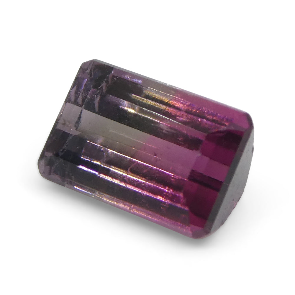 1.07ct Emerald Cut Pink & Purple Bi-Colour Tourmaline from Brazil - Skyjems Wholesale Gemstones