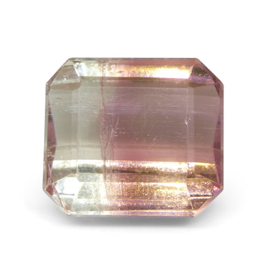 7.69ct Emerald Cut Pink & Green Bi-Colour Tourmaline from Brazil - Skyjems Wholesale Gemstones