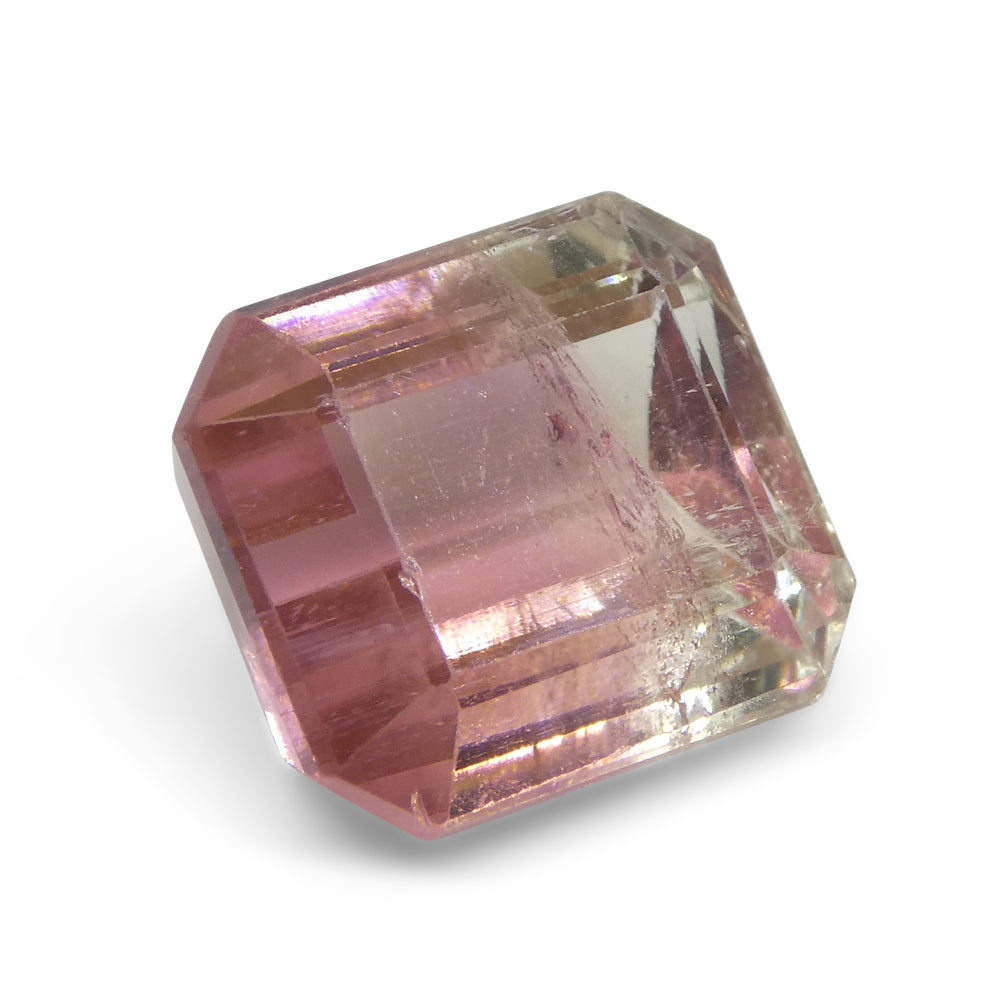 7.69ct Emerald Cut Pink & Green Bi-Colour Tourmaline from Brazil - Skyjems Wholesale Gemstones