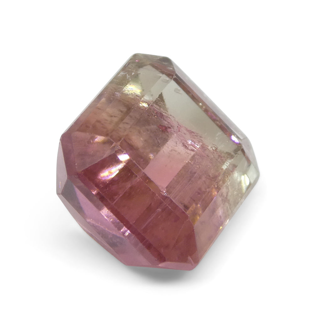 7.69ct Emerald Cut Pink & Green Bi-Colour Tourmaline from Brazil - Skyjems Wholesale Gemstones