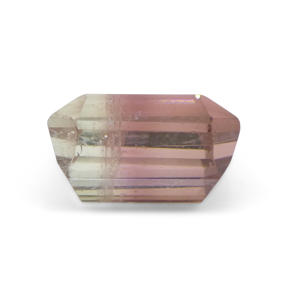 7.69ct Emerald Cut Pink & Green Bi-Colour Tourmaline from Brazil - Skyjems Wholesale Gemstones