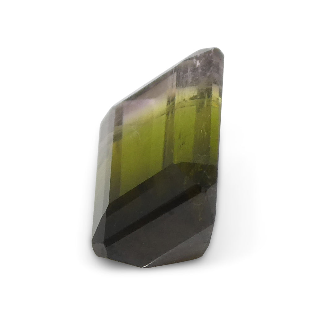 1.87ct Emerald Cut Green & Pink Bi-Colour Tourmaline from Brazil - Skyjems Wholesale Gemstones