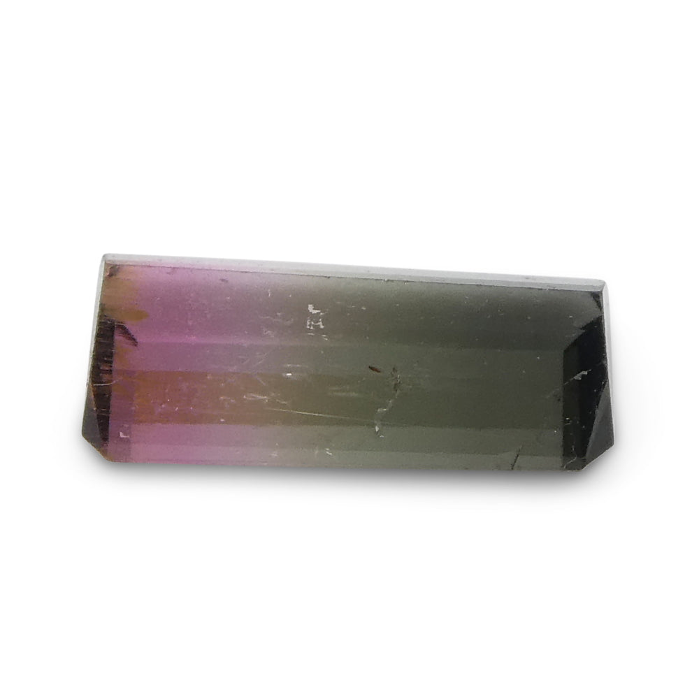 0.69ct Emerald Cut Green & Pink Bi-Colour Tourmaline from Brazil - Skyjems Wholesale Gemstones