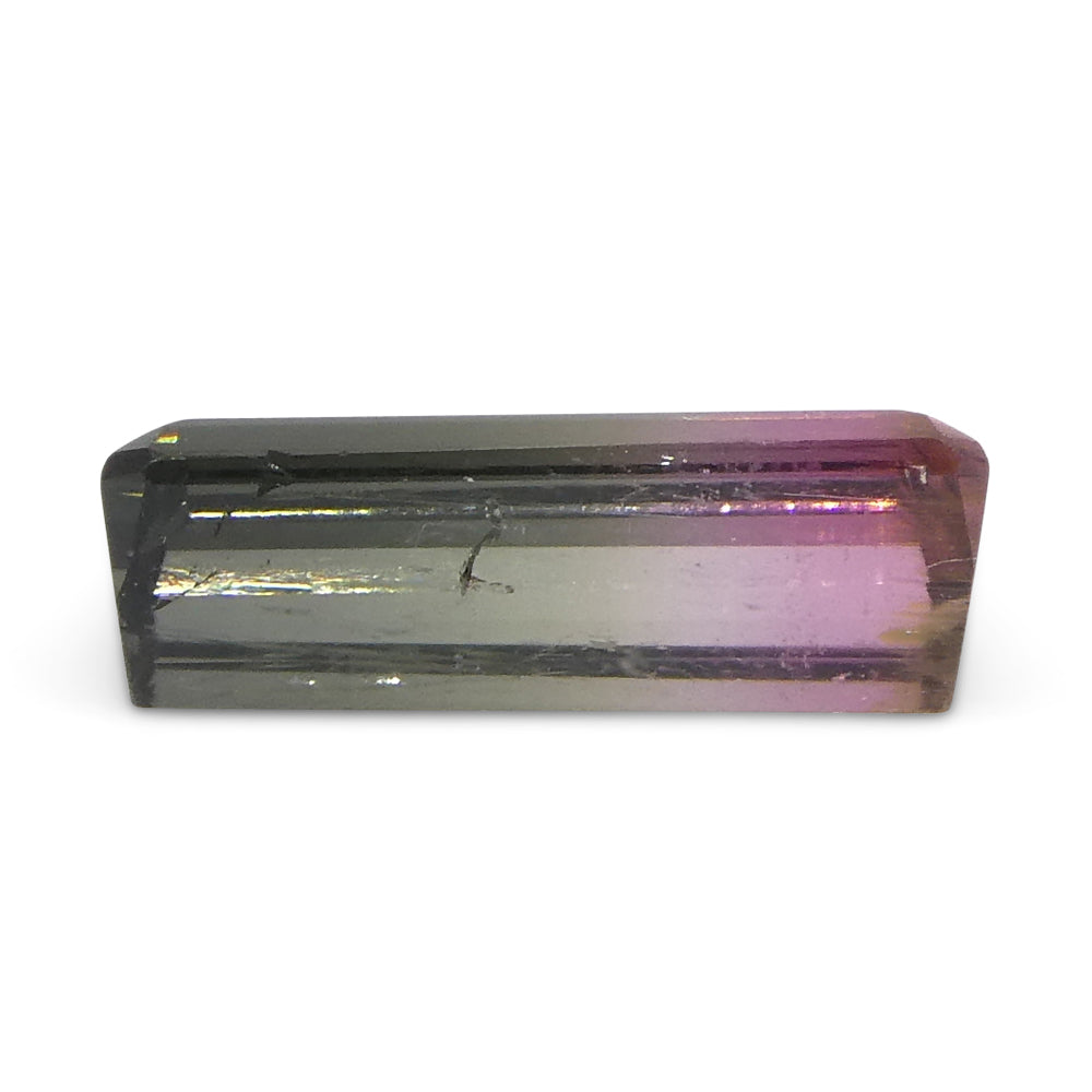 0.69ct Emerald Cut Green & Pink Bi-Colour Tourmaline from Brazil - Skyjems Wholesale Gemstones