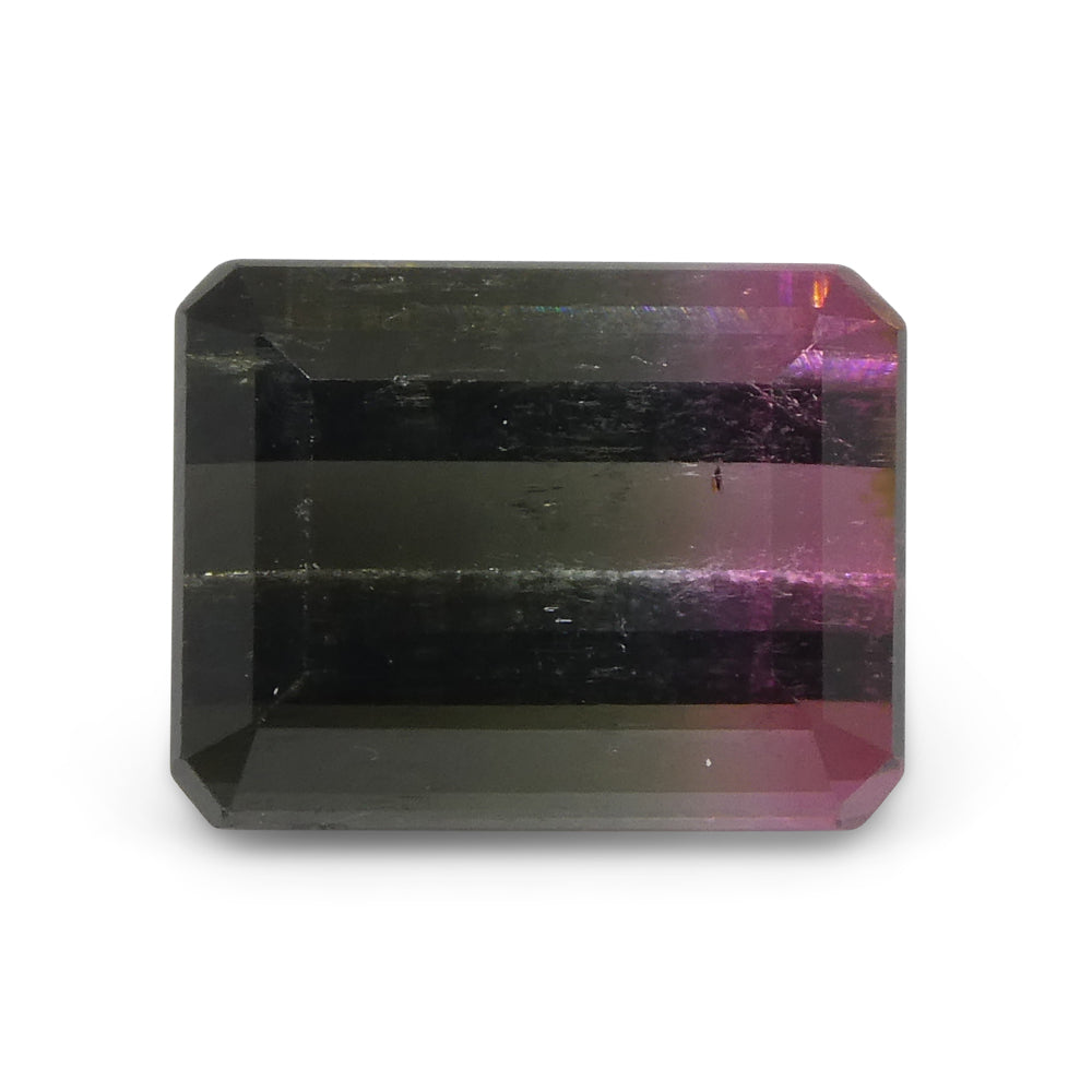 3.22ct Emerald Cut Blue & Pink Bi-Colour Tourmaline from Brazil - Skyjems Wholesale Gemstones