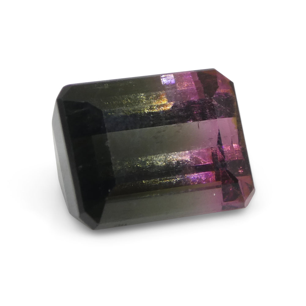 3.22ct Emerald Cut Blue & Pink Bi-Colour Tourmaline from Brazil - Skyjems Wholesale Gemstones