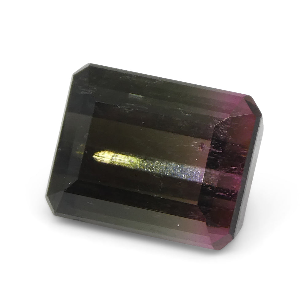3.22ct Emerald Cut Blue & Pink Bi-Colour Tourmaline from Brazil - Skyjems Wholesale Gemstones