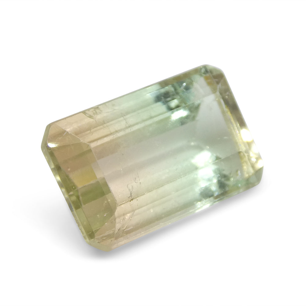 6.77ct Emerald Cut Blue-Green & Pink Bi-Colour Tourmaline from Brazil - Skyjems Wholesale Gemstones