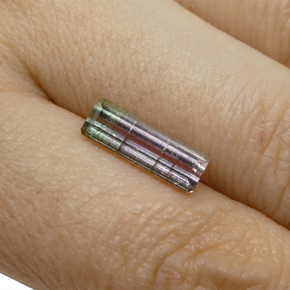 2.19ct Emerald Cut Pink & Green Bi-Colour Tourmaline from Brazil - Skyjems Wholesale Gemstones