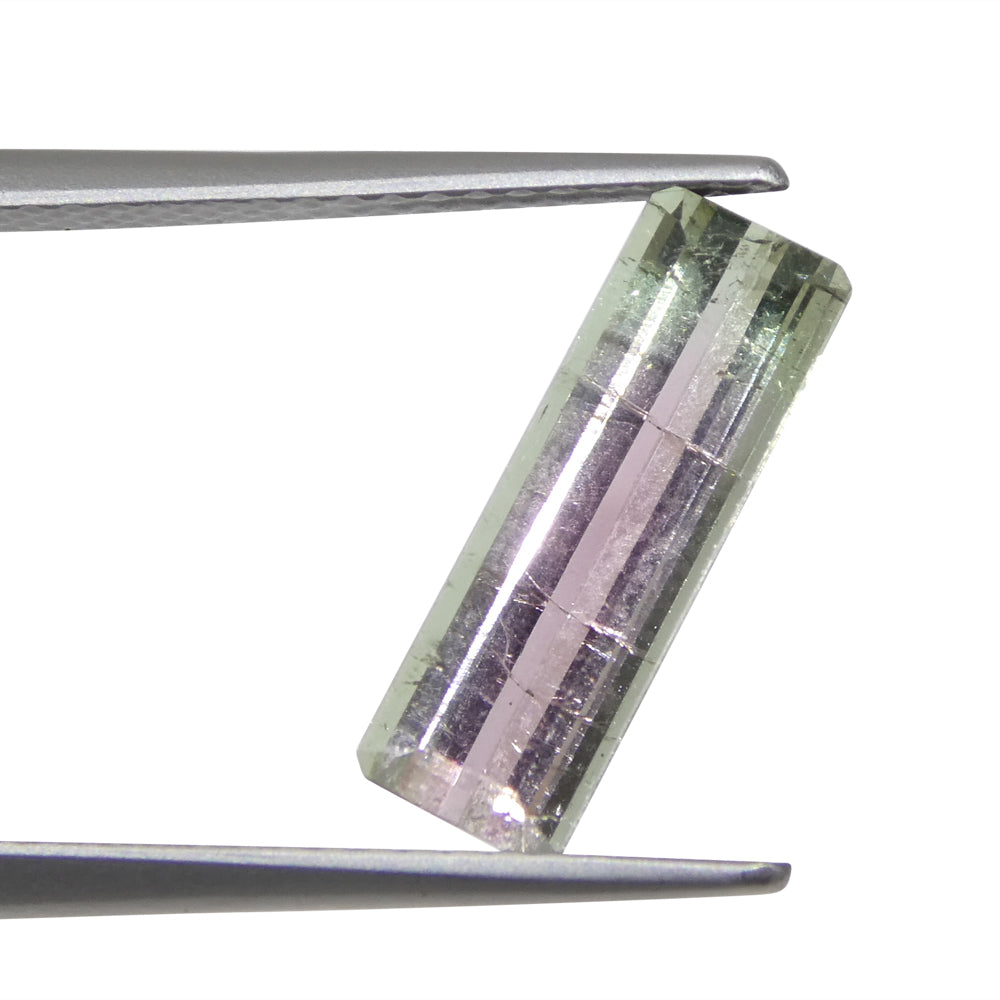 2.19ct Emerald Cut Pink & Green Bi-Colour Tourmaline from Brazil - Skyjems Wholesale Gemstones