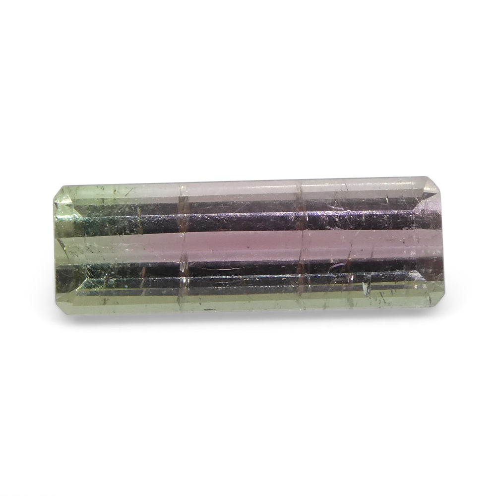 2.19ct Emerald Cut Pink & Green Bi-Colour Tourmaline from Brazil - Skyjems Wholesale Gemstones