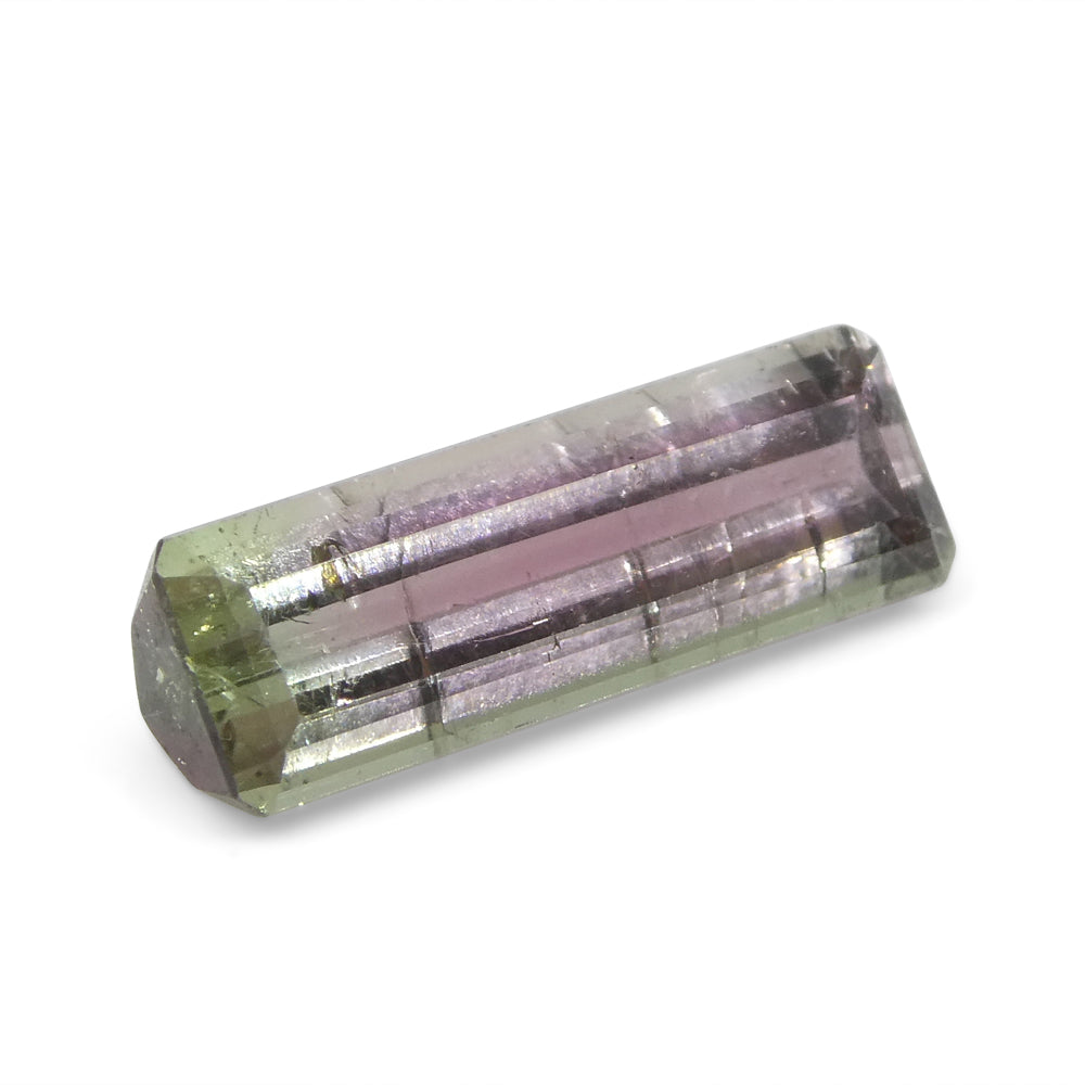 2.19ct Emerald Cut Pink & Green Bi-Colour Tourmaline from Brazil - Skyjems Wholesale Gemstones