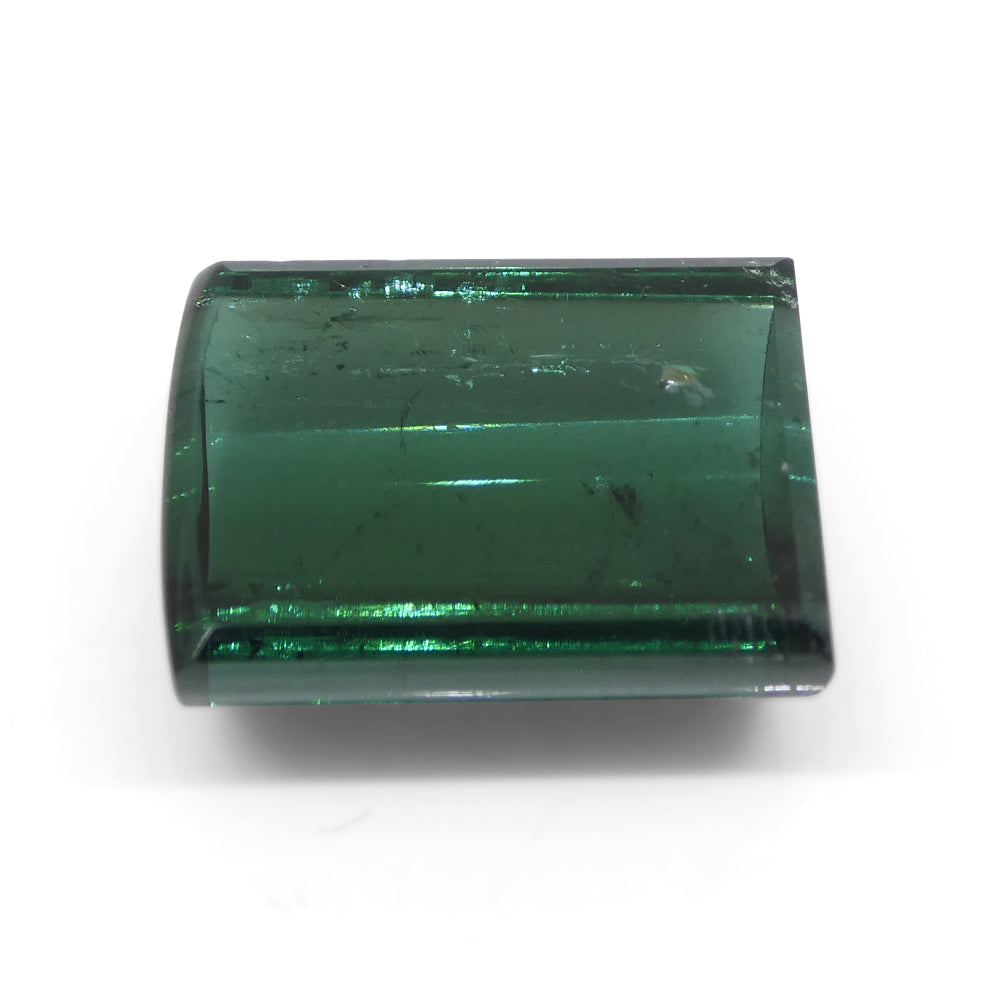 12.52ct Barrel Cut Cabochon bluish Green Tourmaline from Brazil - Skyjems Wholesale Gemstones