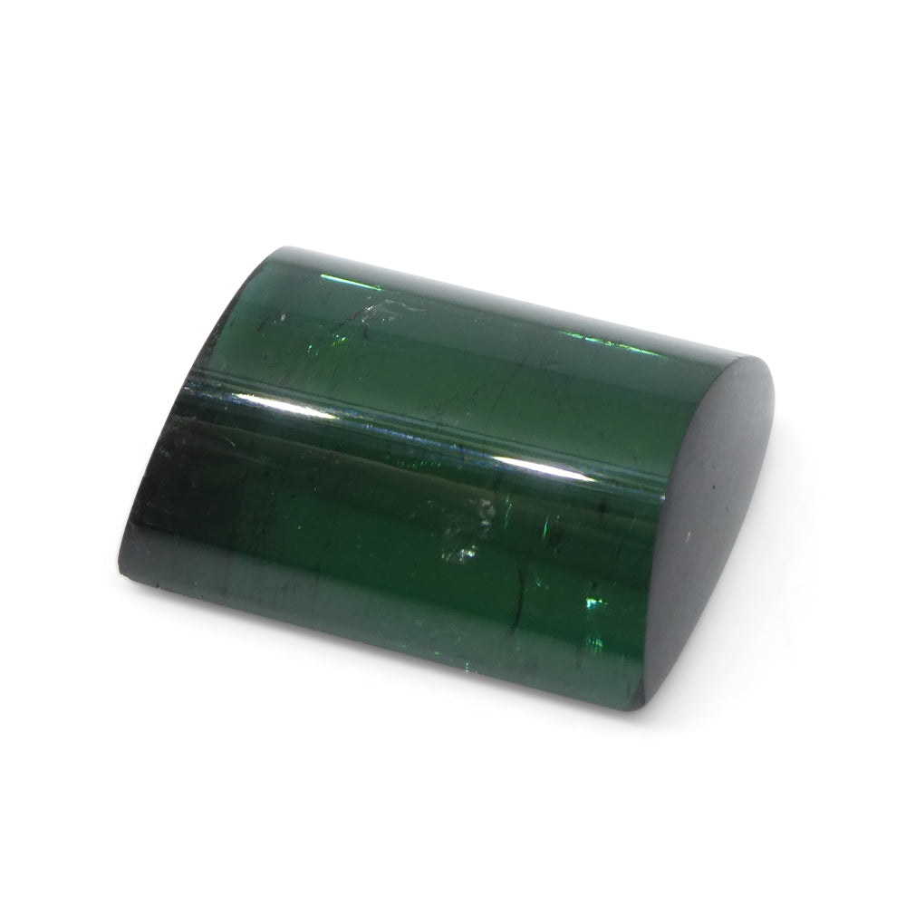 12.52ct Barrel Cut Cabochon bluish Green Tourmaline from Brazil - Skyjems Wholesale Gemstones