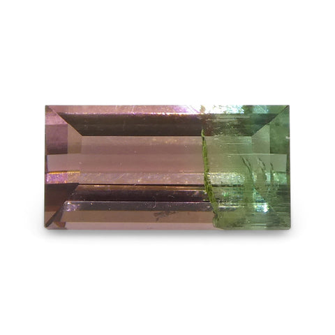 0.75ct Emerald Cut Pink & Green Bi-Colour Tourmaline from Brazil