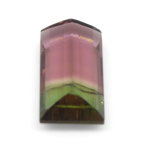 0.75ct Emerald Cut Pink & Green Bi-Colour Tourmaline from Brazil