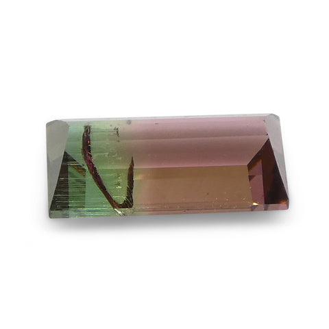 0.75ct Emerald Cut Pink & Green Bi-Colour Tourmaline from Brazil