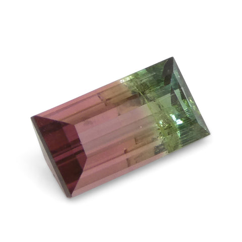 0.75ct Emerald Cut Pink & Green Bi-Colour Tourmaline from Brazil