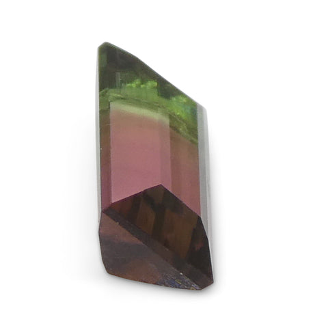 0.75ct Emerald Cut Pink & Green Bi-Colour Tourmaline from Brazil