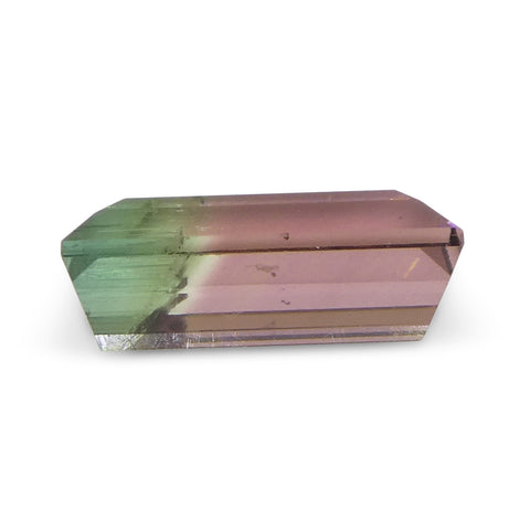 0.75ct Emerald Cut Pink & Green Bi-Colour Tourmaline from Brazil