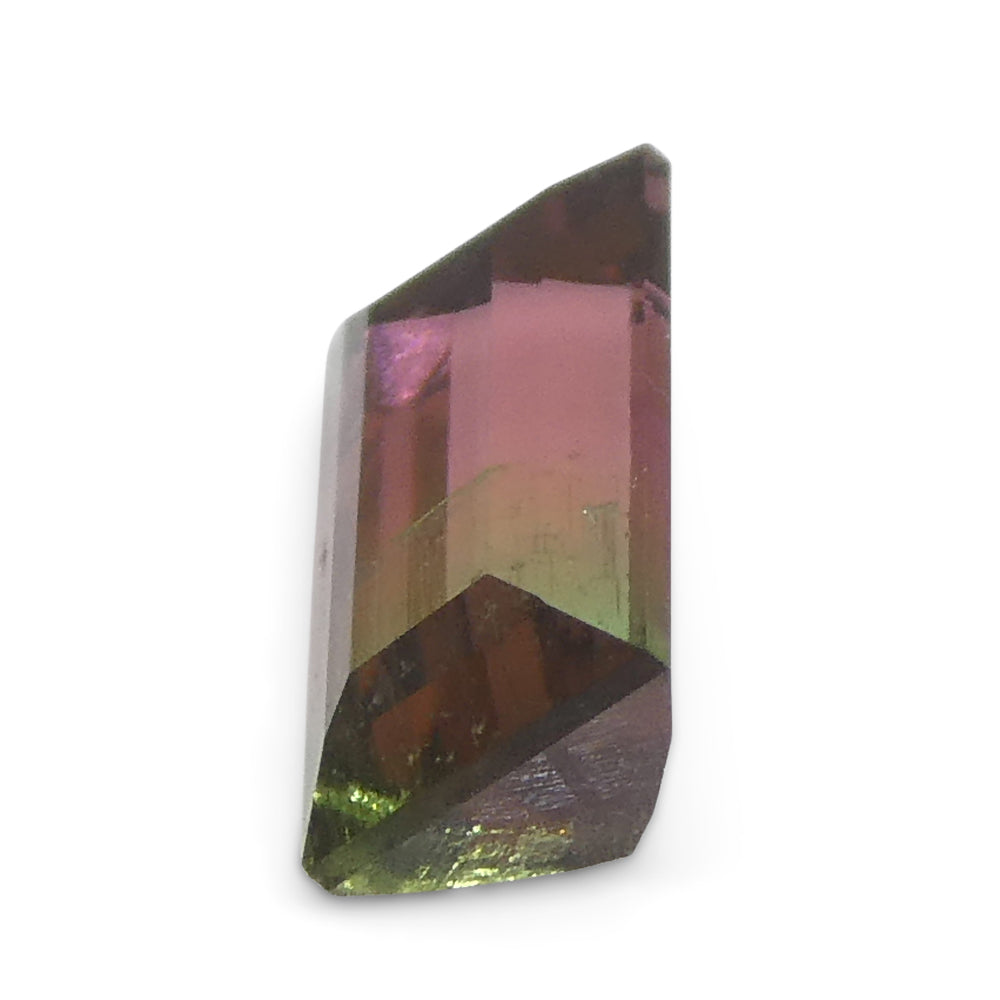 0.75ct Emerald Cut Pink & Green Bi-Colour Tourmaline from Brazil - Skyjems Wholesale Gemstones