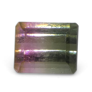 1.05ct Emerald Cut Pink & Green Bi-Colour Tourmaline from Brazil - Skyjems Wholesale Gemstones