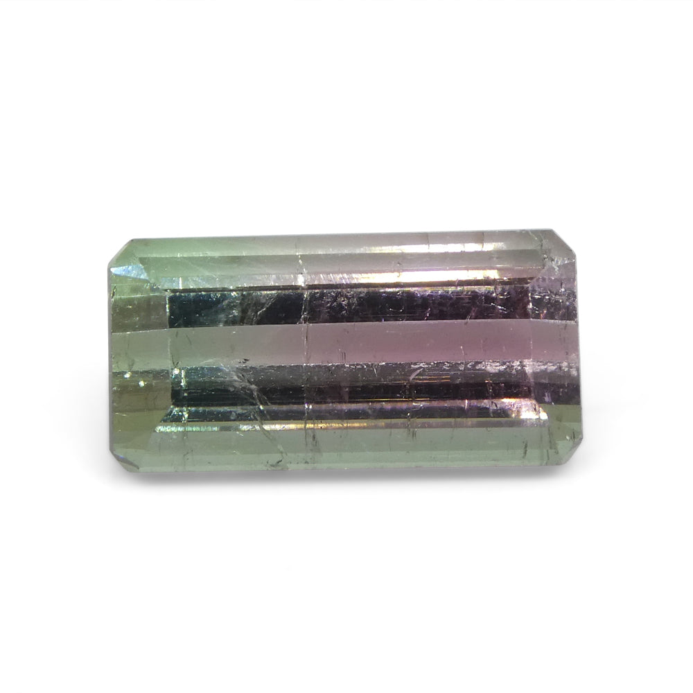 3.19ct Emerald Cut Pink & Green Bi-Colour Tourmaline from Brazil - Skyjems Wholesale Gemstones