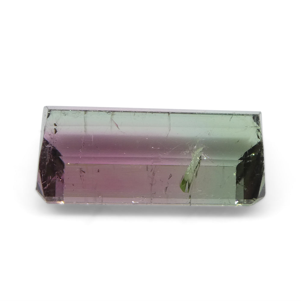 3.19ct Emerald Cut Pink & Green Bi-Colour Tourmaline from Brazil - Skyjems Wholesale Gemstones