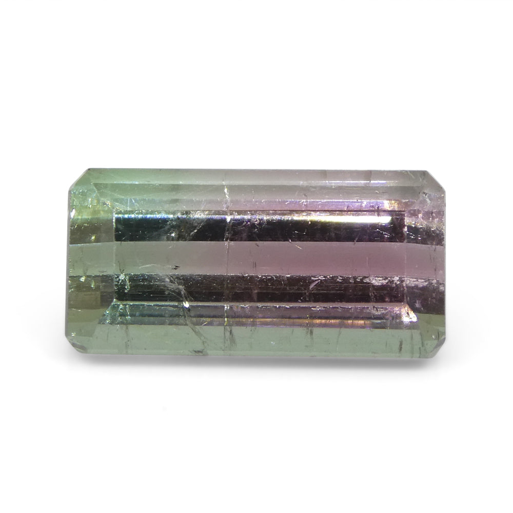 3.19ct Emerald Cut Pink & Green Bi-Colour Tourmaline from Brazil - Skyjems Wholesale Gemstones