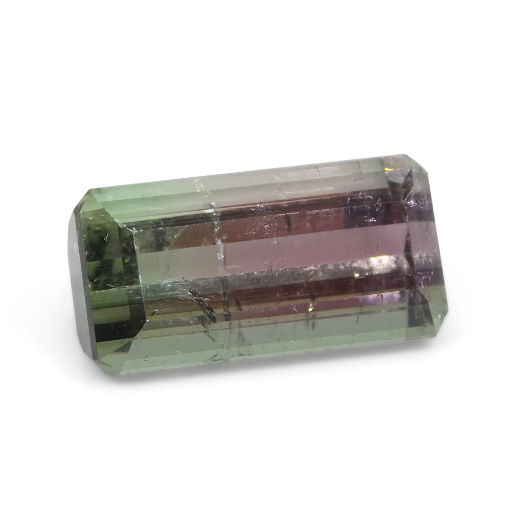 3.19ct Emerald Cut Pink & Green Bi-Colour Tourmaline from Brazil - Skyjems Wholesale Gemstones