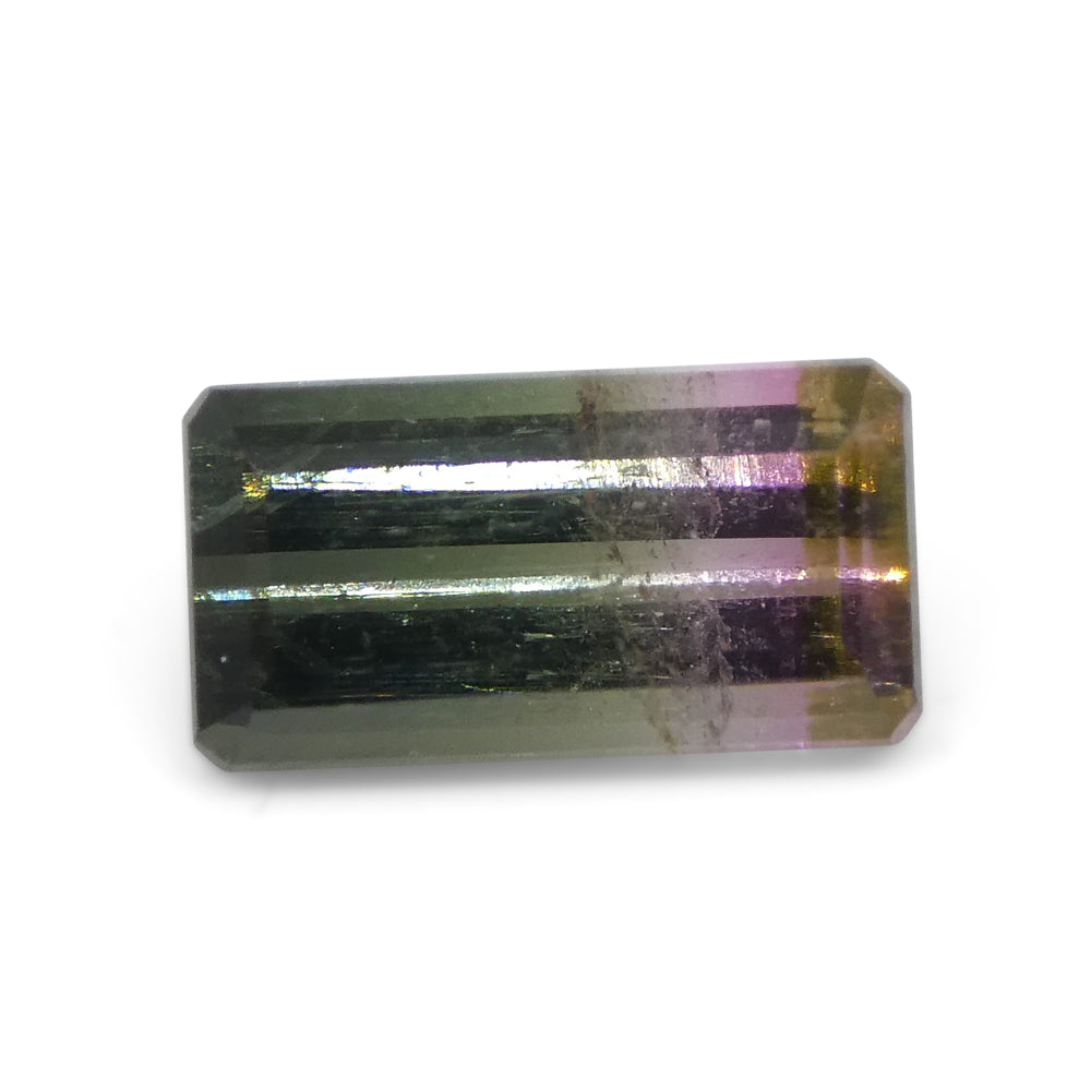 1.02ct Emerald Cut Pink & Green Bi-Colour Tourmaline from Brazil - Skyjems Wholesale Gemstones