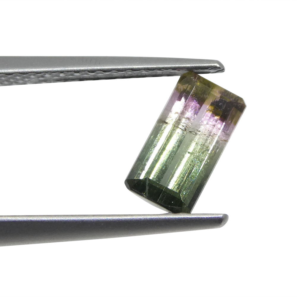 1.02ct Emerald Cut Pink & Green Bi-Colour Tourmaline from Brazil - Skyjems Wholesale Gemstones