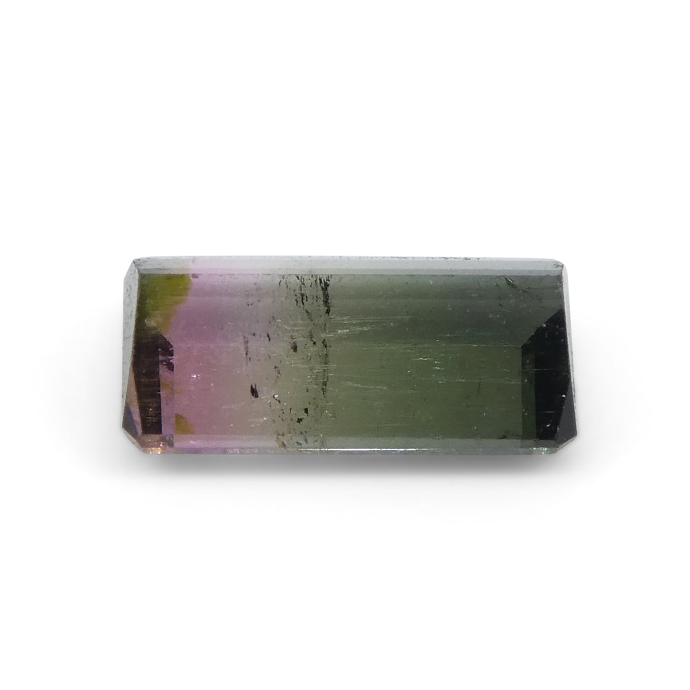 1.02ct Emerald Cut Pink & Green Bi-Colour Tourmaline from Brazil - Skyjems Wholesale Gemstones