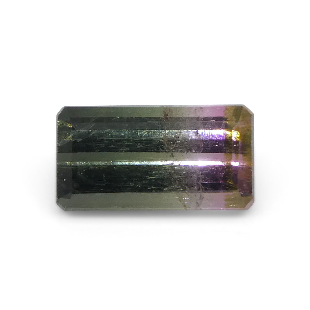 1.02ct Emerald Cut Pink & Green Bi-Colour Tourmaline from Brazil - Skyjems Wholesale Gemstones