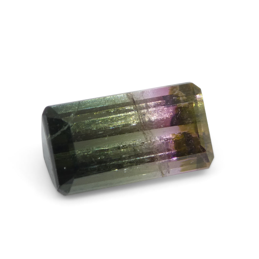 1.02ct Emerald Cut Pink & Green Bi-Colour Tourmaline from Brazil - Skyjems Wholesale Gemstones