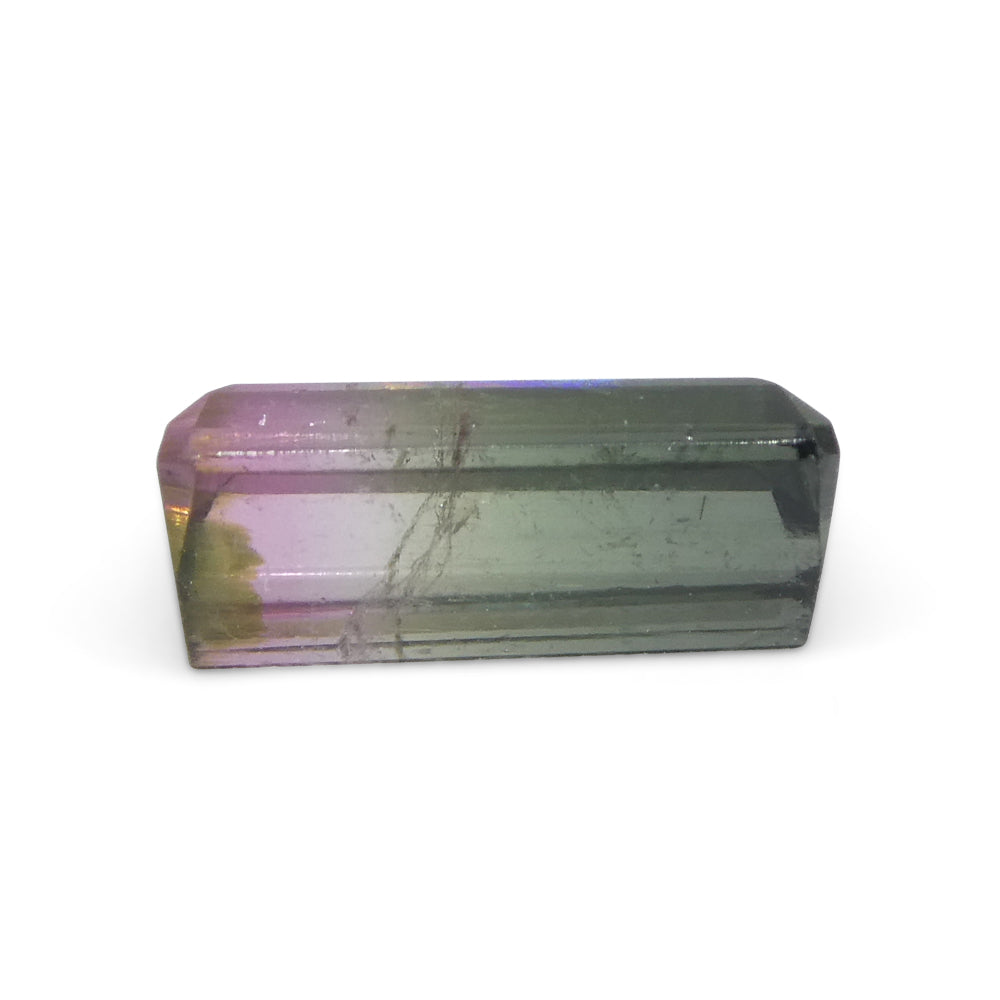 1.02ct Emerald Cut Pink & Green Bi-Colour Tourmaline from Brazil - Skyjems Wholesale Gemstones