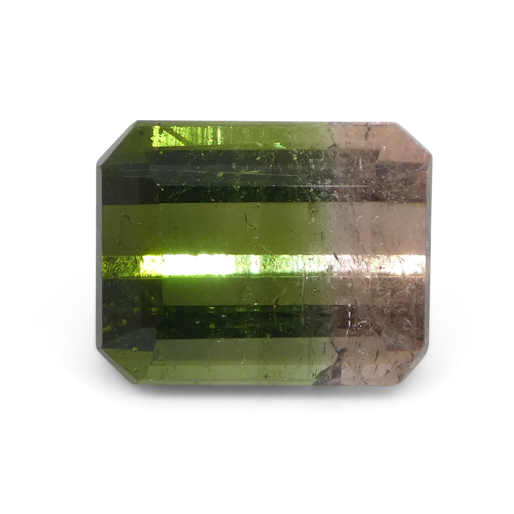 2.32ct Emerald Cut Pink & Green Bi-Colour Tourmaline from Brazil - Skyjems Wholesale Gemstones