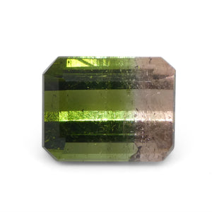 2.32ct Emerald Cut Pink & Green Bi-Colour Tourmaline from Brazil - Skyjems Wholesale Gemstones
